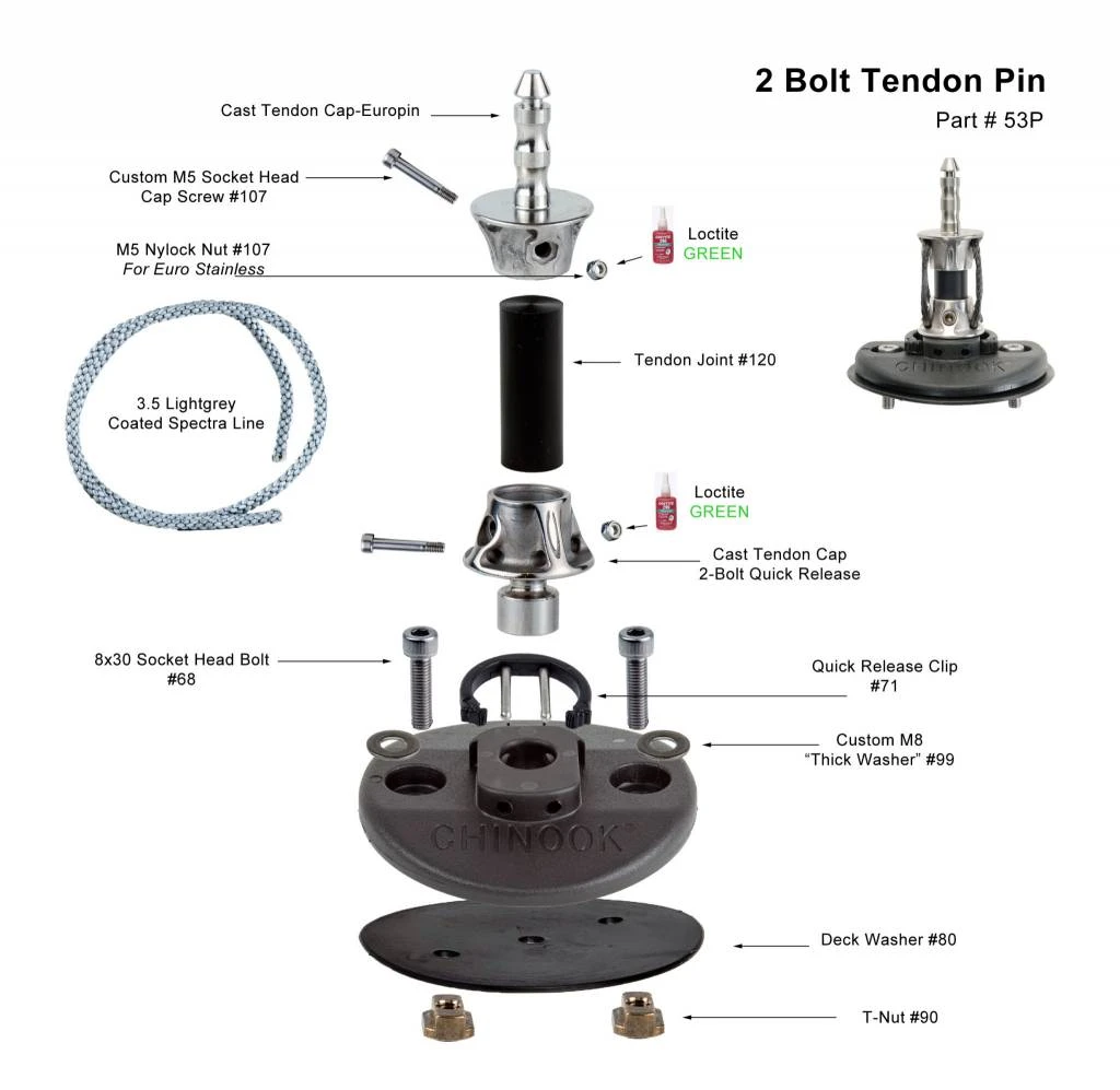 Chinook Mast Base 2-Bolt Tendon Europin