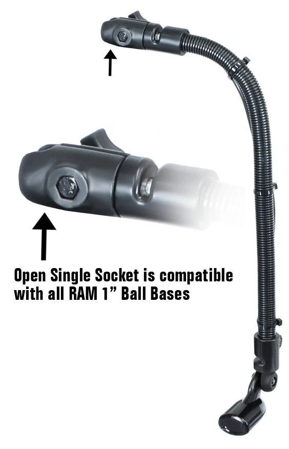 RAM Mounts Transducer Arm Mount With 18" Rigid Aluminum Rod And Open Single Socket: Compatible With All RAM 1" Ball Bases - Image 5